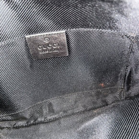 Gucci Italy 100% authentic black GG logo print slim purse bag - Picture 6 of 10